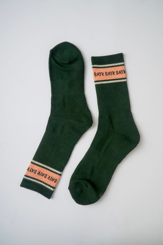 Striped Sock — Deep Green