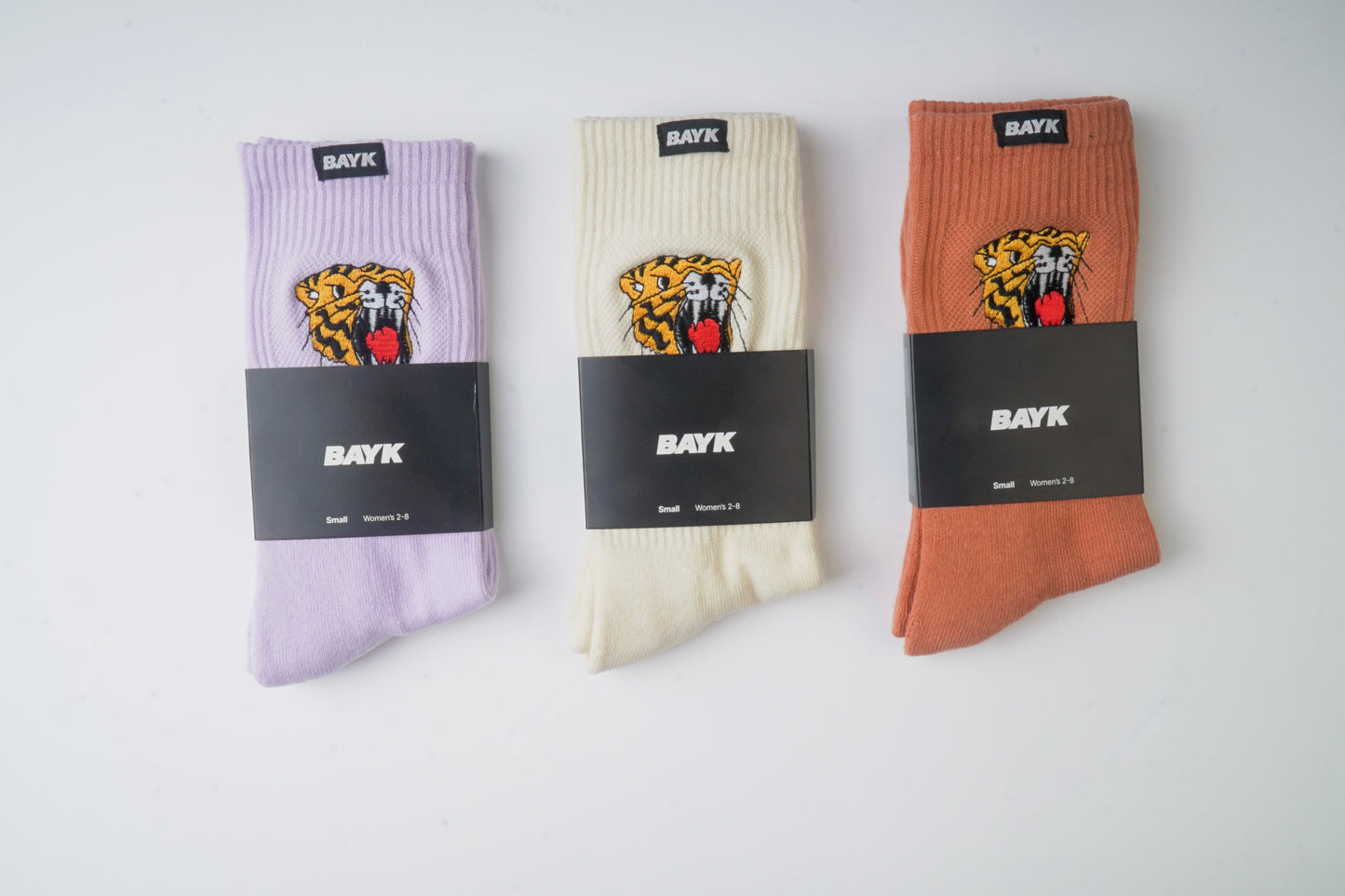 BUNDLE - 3 Pair of Socks - Tiger Embroidered