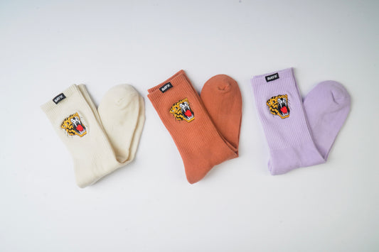 BUNDLE - 3 Pair of Socks - Tiger Embroidered