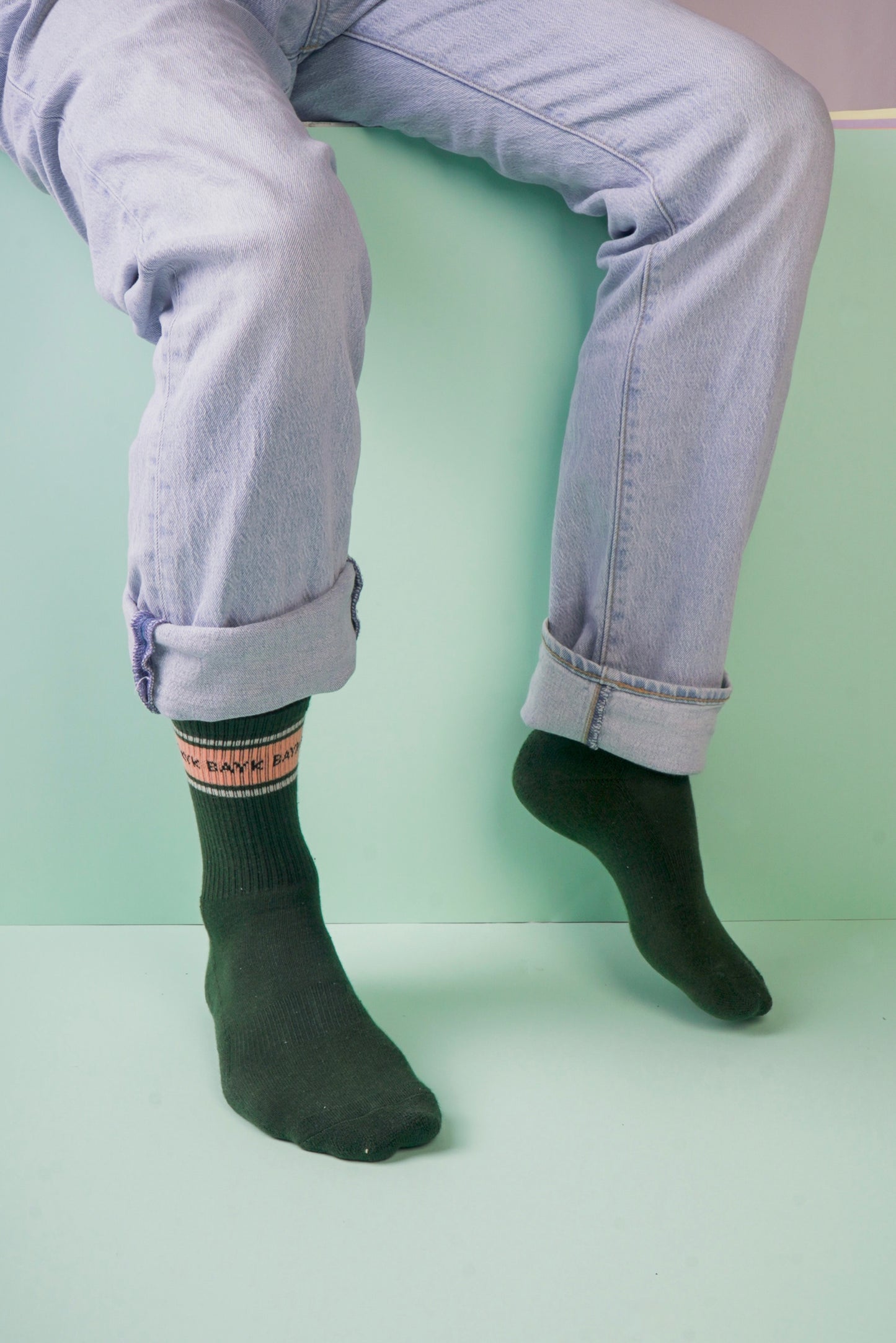 Striped Sock — Deep Green